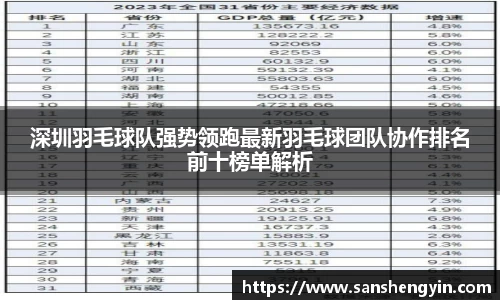 深圳羽毛球队强势领跑最新羽毛球团队协作排名前十榜单解析
